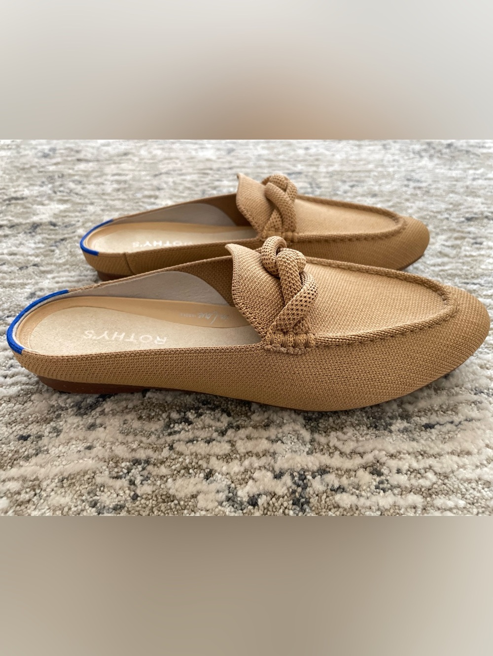 Rothy’s The Loafer Mule Size 7.5 Wren Birdseye Beige - Picture 4 of 7